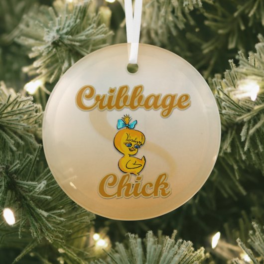 Cribbage Chick Glas Ornament (Insitu)