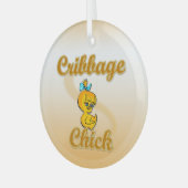 Cribbage Chick Glas Ornament (Voorkant links)