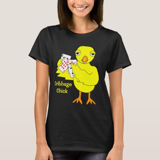 Cribbage Chick Tekst T-shirt (Voorkant)