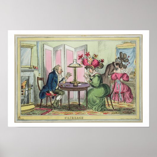 Cribbage, gepubliceerd door Thomas McLean, Londen Poster (Voorkant)