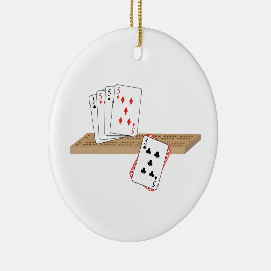 Cribbage Hand Keramisch Ornament (Rechts)