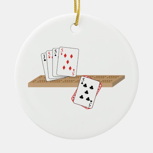 Cribbage Hand Keramisch Ornament (Voorkant)