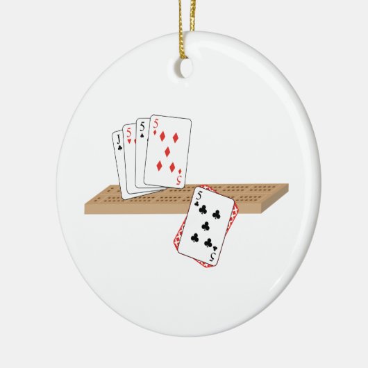 Cribbage Hand Keramisch Ornament (Links)