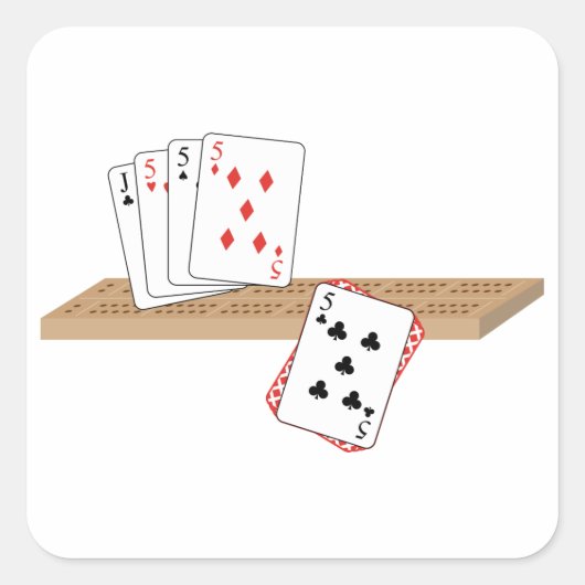 Cribbage Hand Vierkante Sticker (Voorkant)