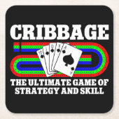 Cribbage Het ultieme spel van strategie en vaardig Kartonnen Onderzetters (Voorkant)