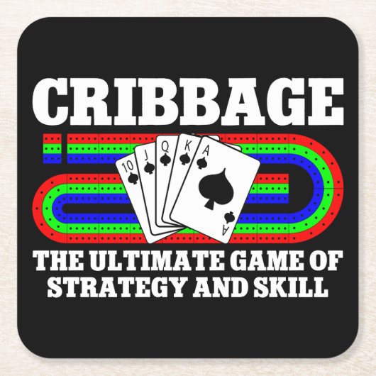 Cribbage Het ultieme spel van strategie en vaardig Kartonnen Onderzetters (Voorkant)