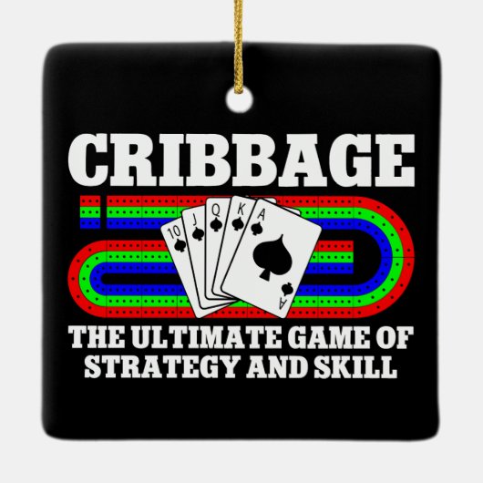 Cribbage Het ultieme spel van strategie en vaardig Keramisch Ornament (Achterkant)