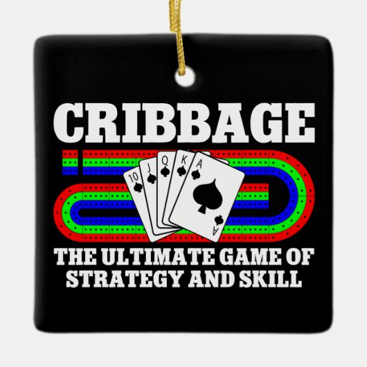 Cribbage Het ultieme spel van strategie en vaardig Keramisch Ornament (Voorkant)