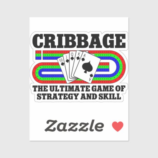 Cribbage Het ultieme spel van strategie en vaardig Sticker (Vel)