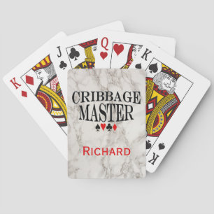 Cribbage Master of Marble Personalized Pokerkaarten