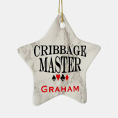 Cribbage Master Personalized Keramisch Ornament (Rechts)