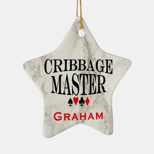 Cribbage Master Personalized Keramisch Ornament (Rechts)