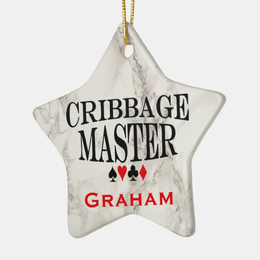 Cribbage Master Personalized Keramisch Ornament (Links)