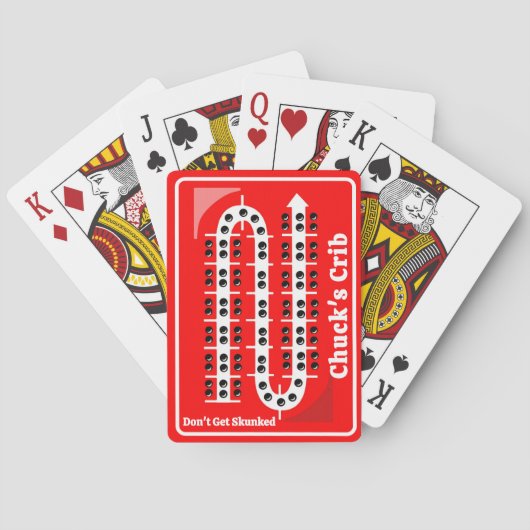 Cribbage Playing Cards Personalized Red Pokerkaarten (Achterkant)
