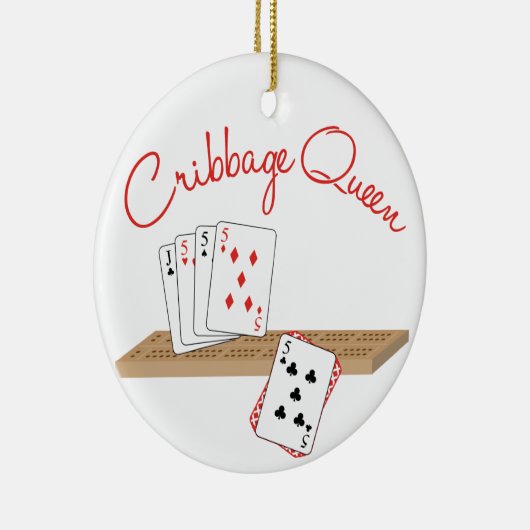 Cribbage Queen Keramisch Ornament (Rechts)