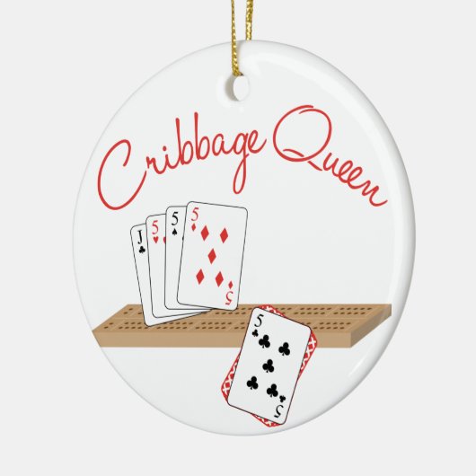 Cribbage Queen Keramisch Ornament (Links)