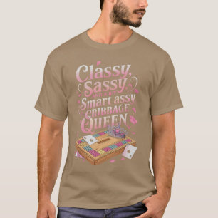 Cribbage Queen Skunked Peg Kaartspel Bordspel Cr T-shirt