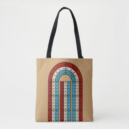 Cribbage spelbord geïllustreerd tote bag
