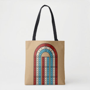 Cribbage spelbord geïllustreerd tote bag