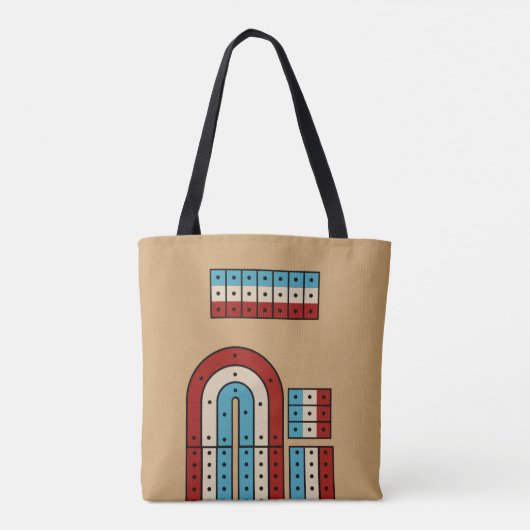 Cribbage spelbord geïllustreerd tote bag (Achterkant)