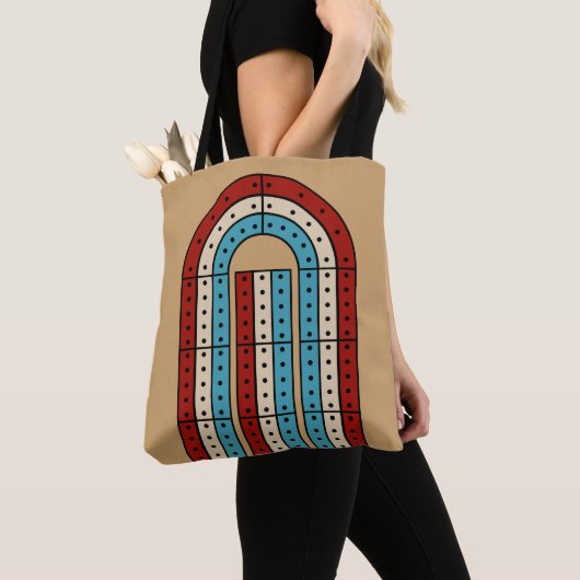Cribbage spelbord geïllustreerd tote bag (Dichtbij)