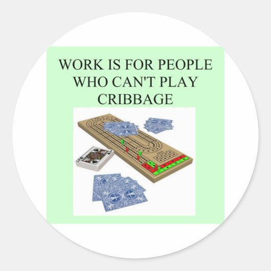 cribbage spelers ronde sticker (Voorkant)