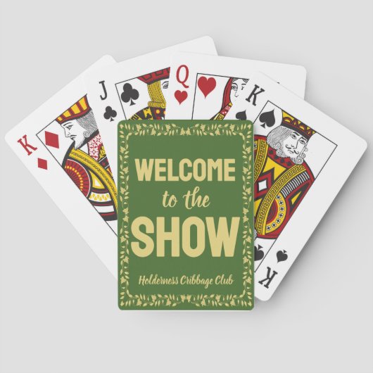 Cribbage Welcome to the Show Personalized Green Pokerkaarten (Achterkant)