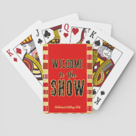 Cribbage Welcome to the Show Personalized Red Gold Pokerkaarten