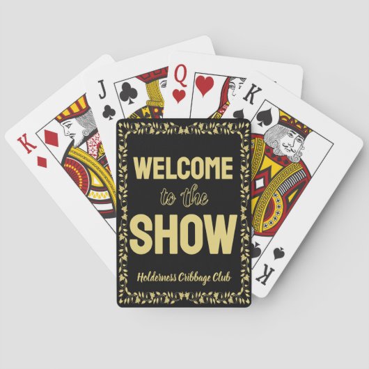 Cribbage Welkom bij de Show Persoonlijk Goud Pokerkaarten (Achterkant)