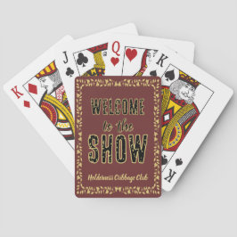 Cribbage Welkom bij de Show Persoonlijke Maroon Pokerkaarten