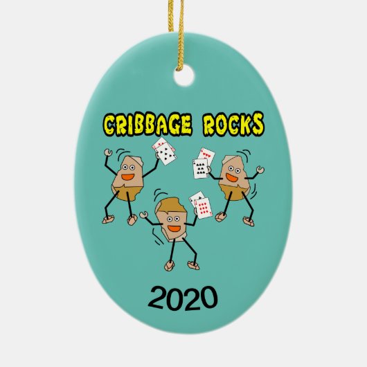 Cribbing Rocks Keramisch Ornament (Achterkant)