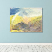 Crichton Castle (Bergachtig landschap met een rege Canvas Afdruk (Insitu (Houten vloer))