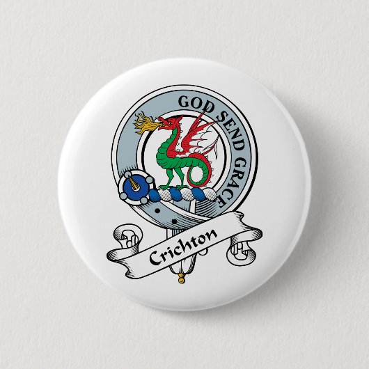 Crichton Clan Badge Ronde Button 5,7 Cm (Voorkant)