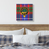 Crichton Scottish Crest en Tartan Canvas print (Insitu (Slaapkamer))