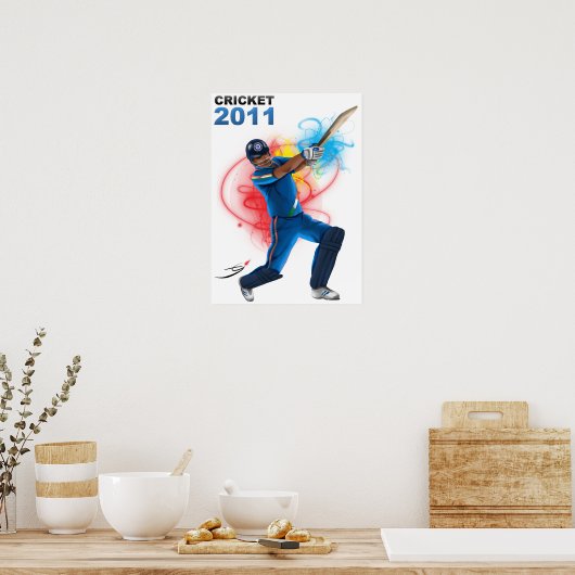 Cricket 2011 - Ondersteuning voor India Poster (Keuken)