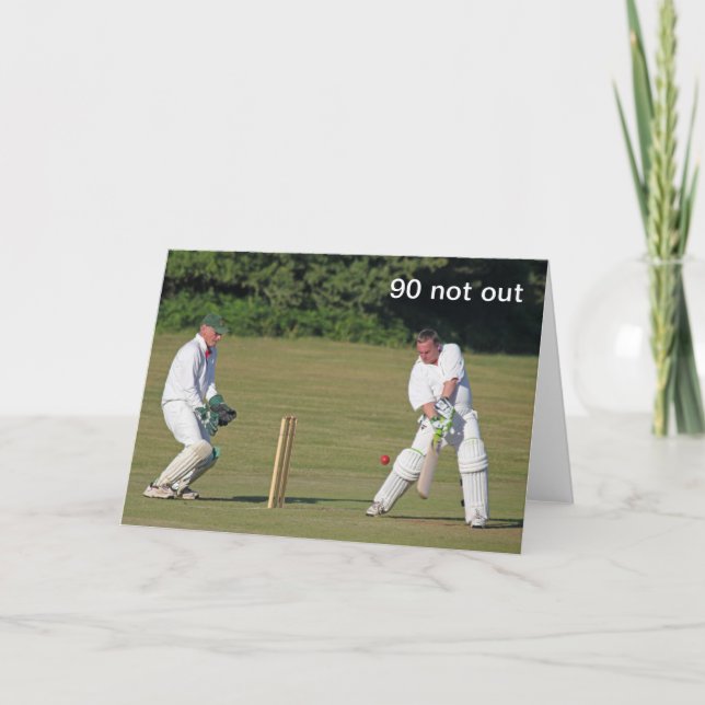 Cricket 90e verjaardagskaart kaart (Voorkant)