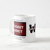 Cricket Addict Voeg Jouw naam Monogram Initiaal Koffiemok (Voorkant links)