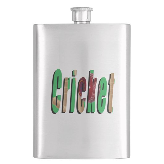 Cricket Afbeelding Logo, Klassieke Hip Flask Flacon (Voorkant)