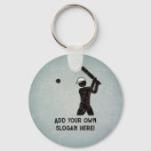 Cricket afspelen - Bat en bal - voeg jouw tekst to Sleutelhanger (Voorkant)