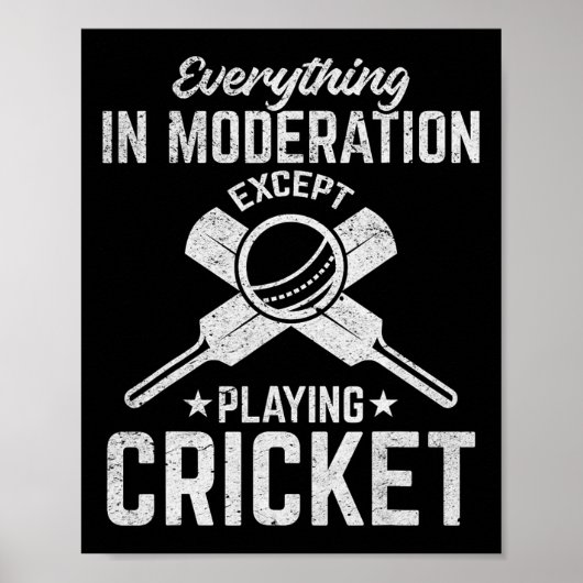 Cricket - Alles met mate behalve spelen Poster (Voorkant)