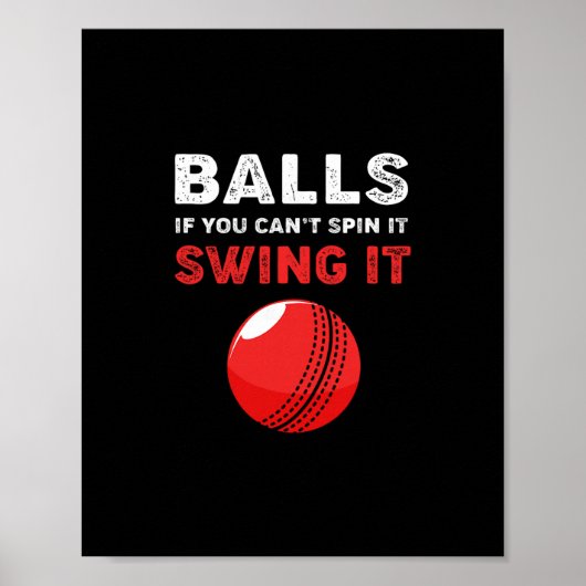 Cricket Als Je Het Niet Kan Spinnen Zwing Het Grap Poster (Voorkant)