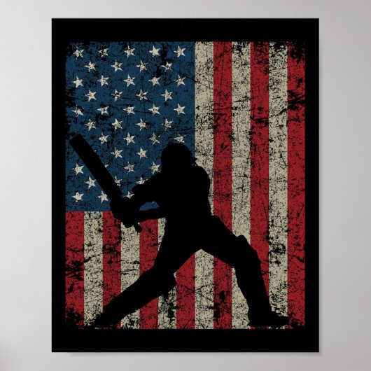 Cricket Amerikaanse vlag 4 juli Patrioti Poster (Voorkant)