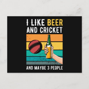 Cricket and Beer Retro Gift Briefkaart