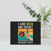 Cricket and Beer Retro Gift Briefkaart (Staand voorkant)