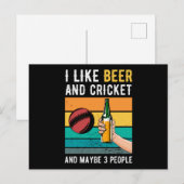 Cricket and Beer Retro Gift Briefkaart (Voorkant / Achterkant)