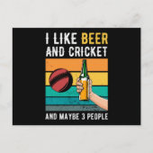 Cricket and Beer Retro Gift Briefkaart (Voorkant)