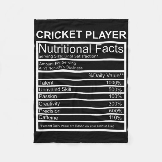 Cricket Apparel Cricket Lover Gift Cricket Player  Fleece Deken (Voorkant)