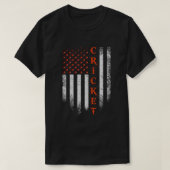 Cricket Apparel US Flag Cricket Player American T-shirt (Design voorkant)
