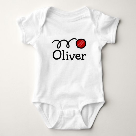 Cricket babykleding met aangepaste naam romper (Voorkant)