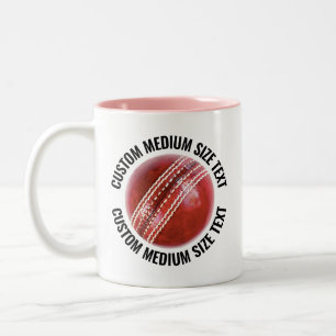Cricket Bal & Medium Tekst ROZE 11oz Op Maat Tweekleurige Koffiemok